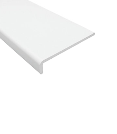 White uPVC fascia capping board 150mm wide x 5 metres long, L-shaped profile for covering timber roofline boards